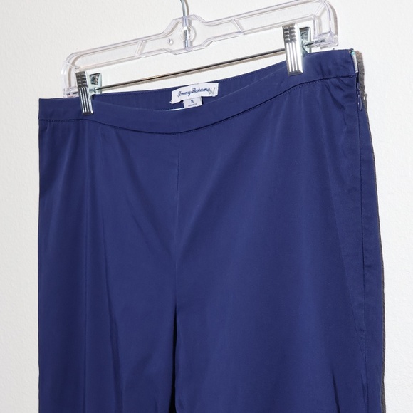 Tommy Bahama Cigarette Navy Blue Slim Boracay Side Zip Pants SIZE 8 - Picture 4 of 9